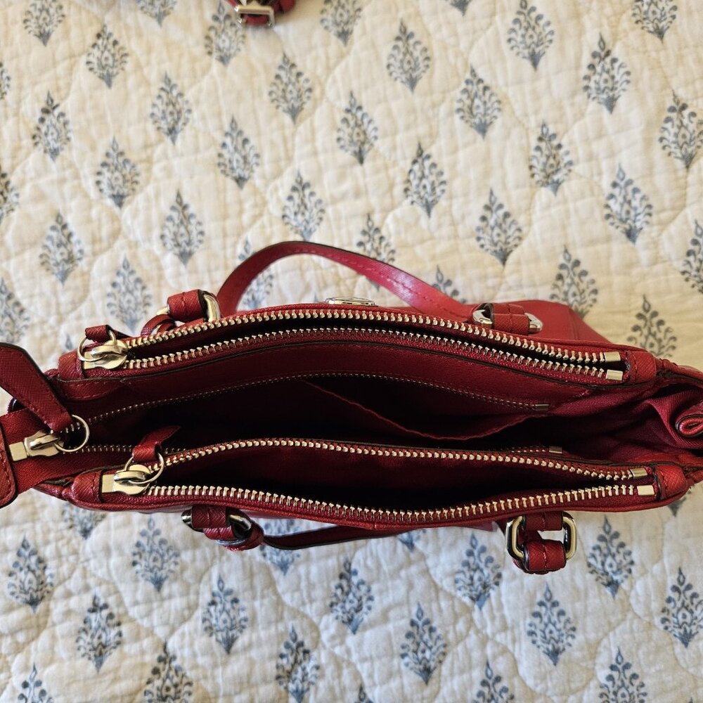 Coach Peyton Leather Mini Carryall Satchel Crossbody Bag F32829 RED NWT - Picture 6 of 16